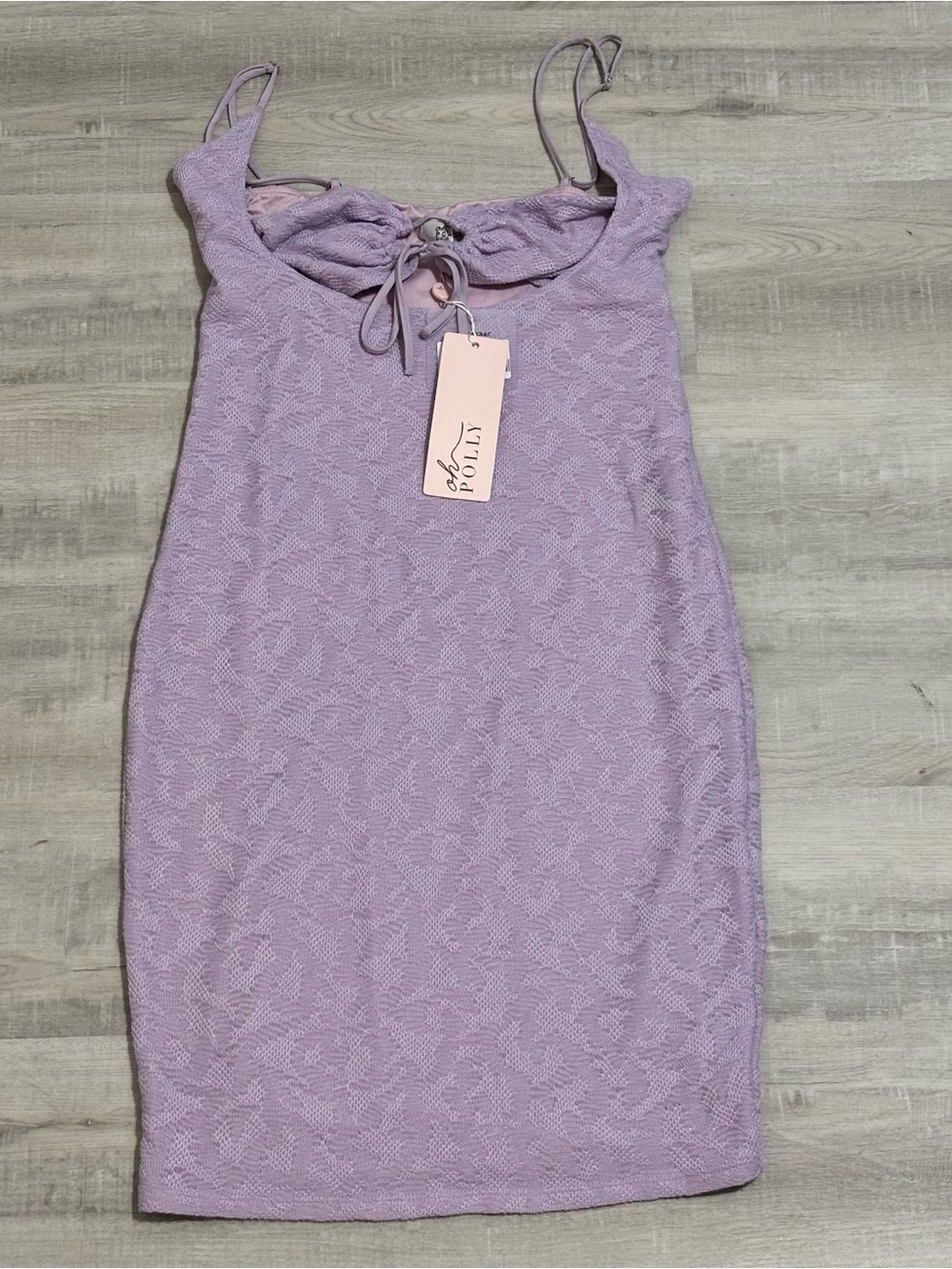 Oh Polly Lilac Tie-Front Mini Dress